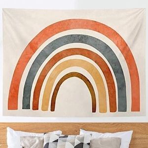Vintage Rainbow Hand-painted Modern Design Art Decor for YogaMat/Bedspread/Wall